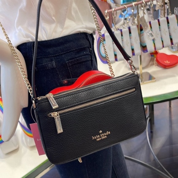 Kate Spade Leila Pebble Leather Convertible Wristlet Wallet Clutch 
Black - Picture 10 of 16